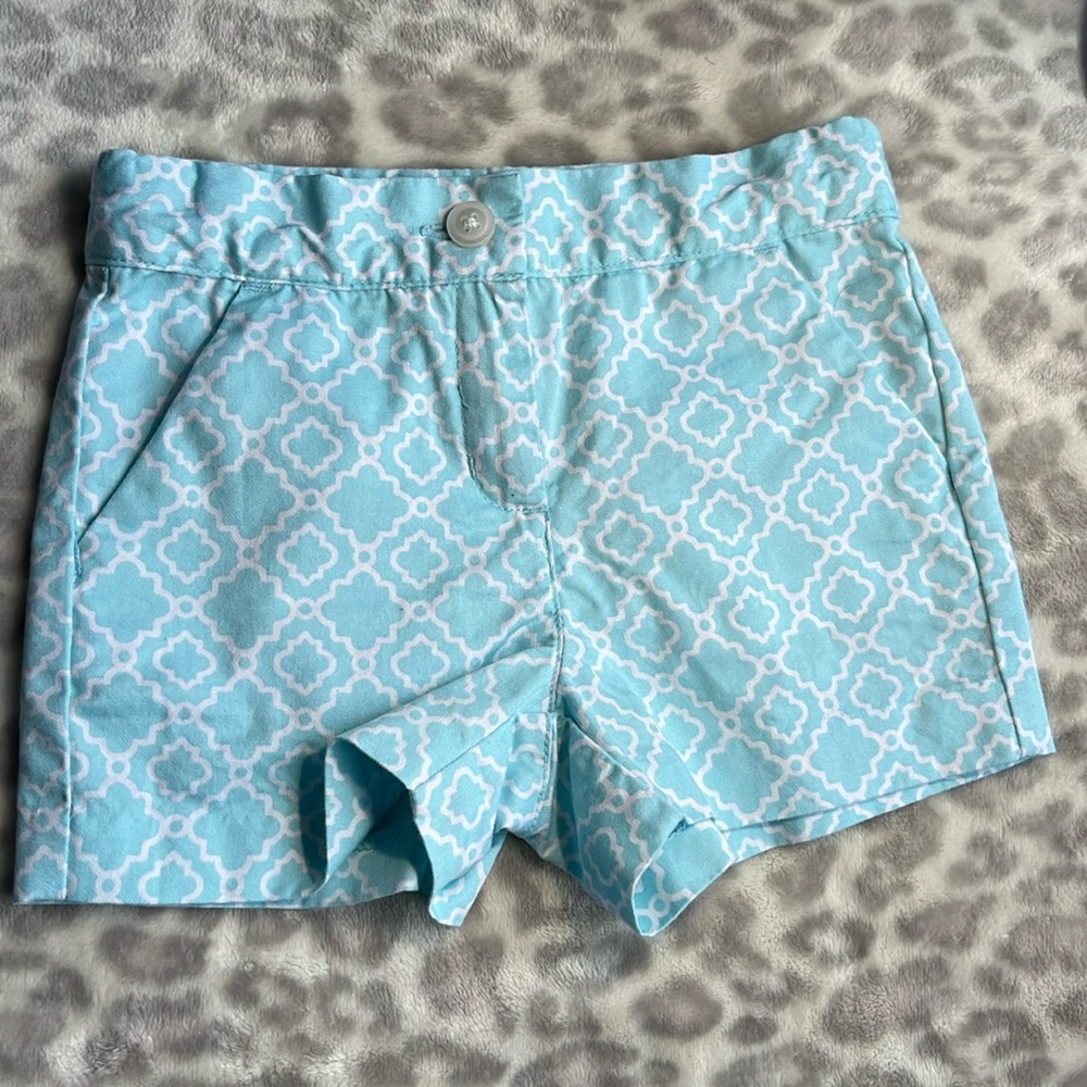 EUC JANIE AND JACK TODDLER SHORTS SZ 18-24 blue/white